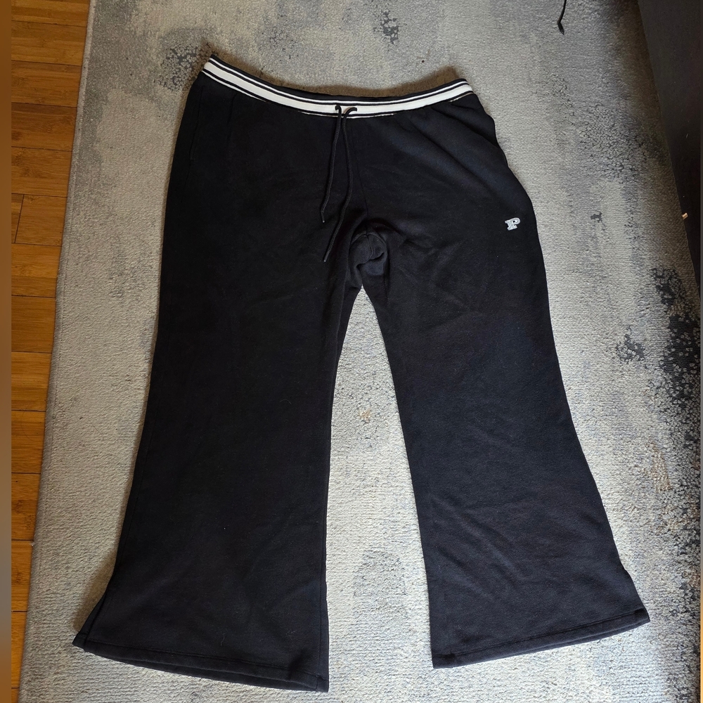 PINK Victoria's Secret Black Wide Leg Lounge Pants